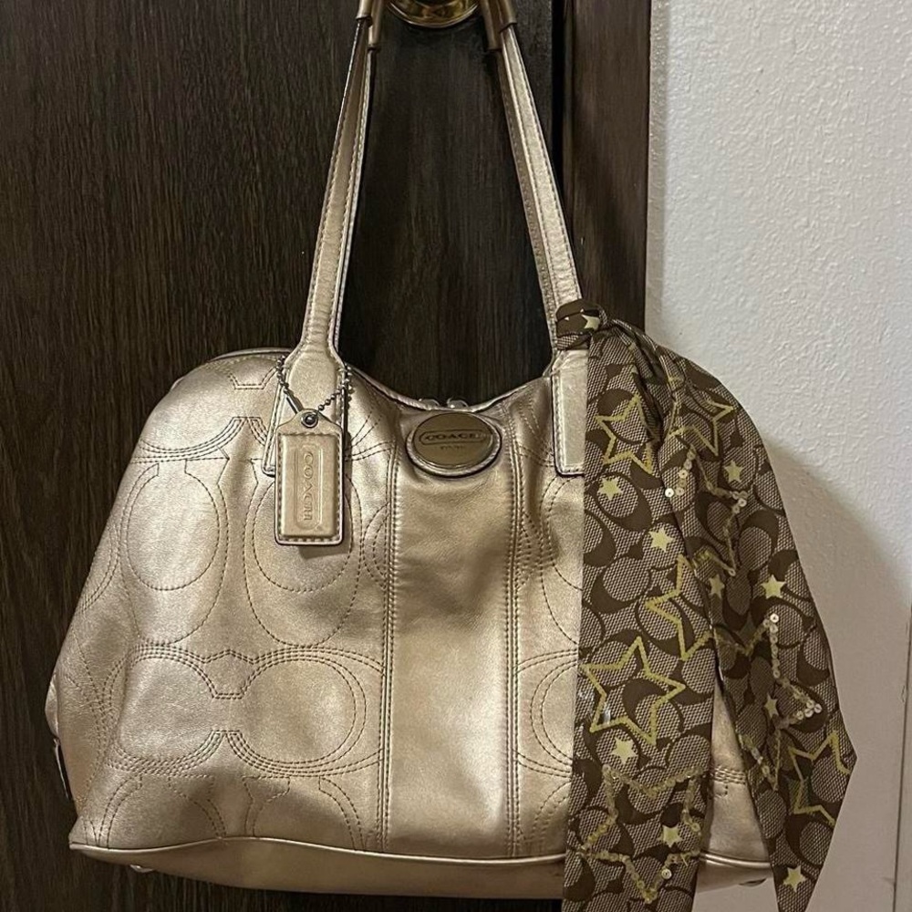 Coach Metallic Gold Shoulder Bag